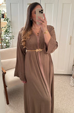 Abaya brodée ZINA Taupe