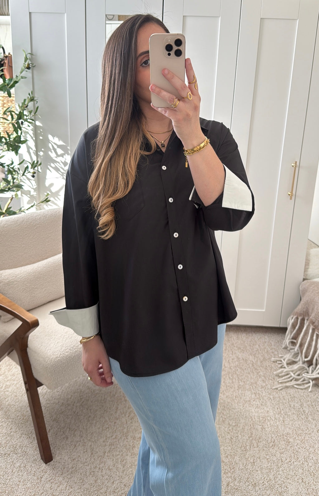 Chemise LÉA Noire