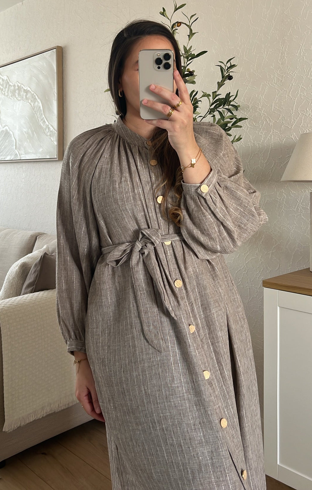 Robe à rayures INAYA Taupe