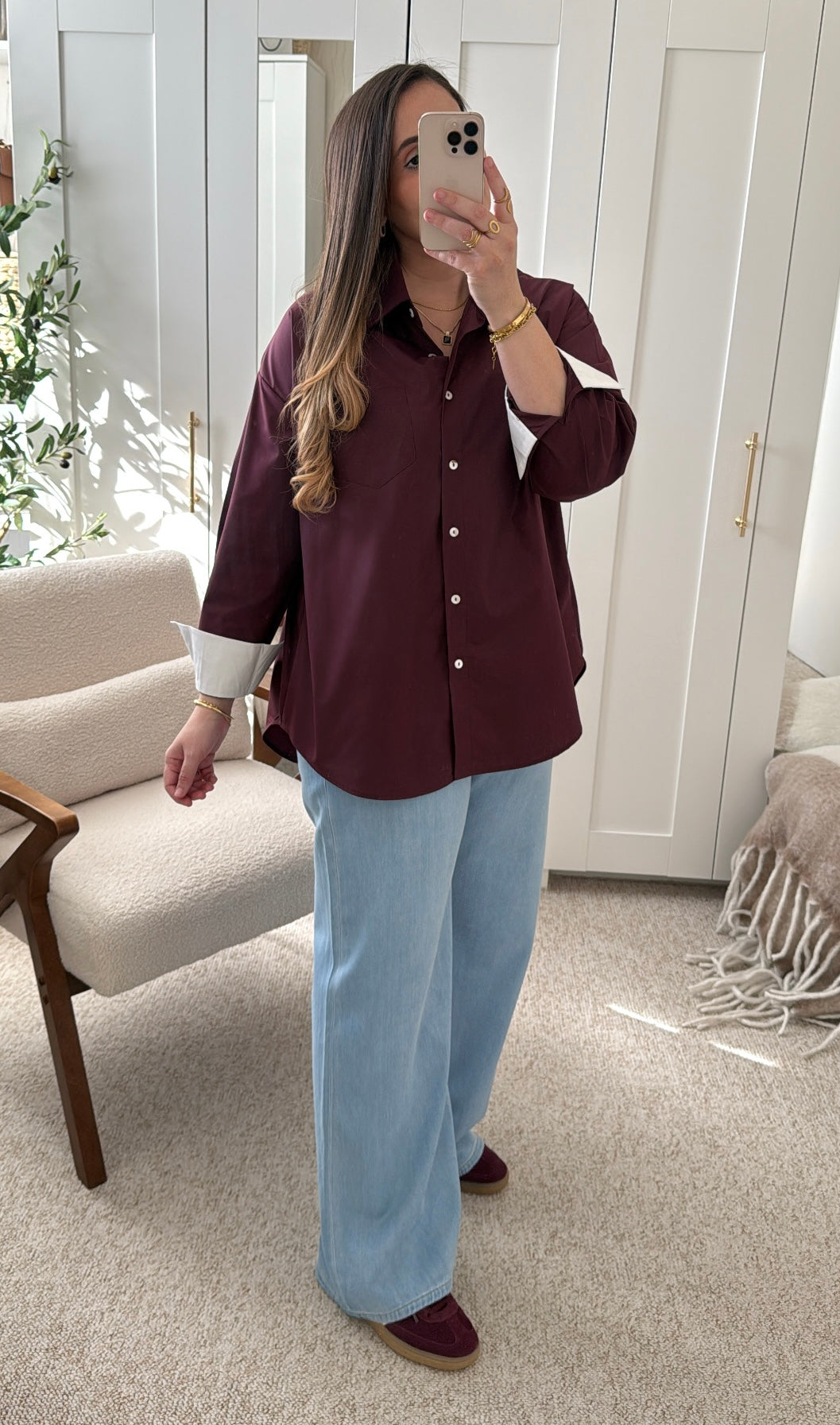 Chemise LÉA Bordeaux