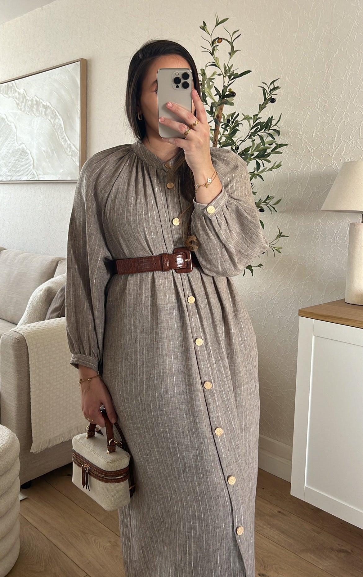 Robe à rayures INAYA Taupe