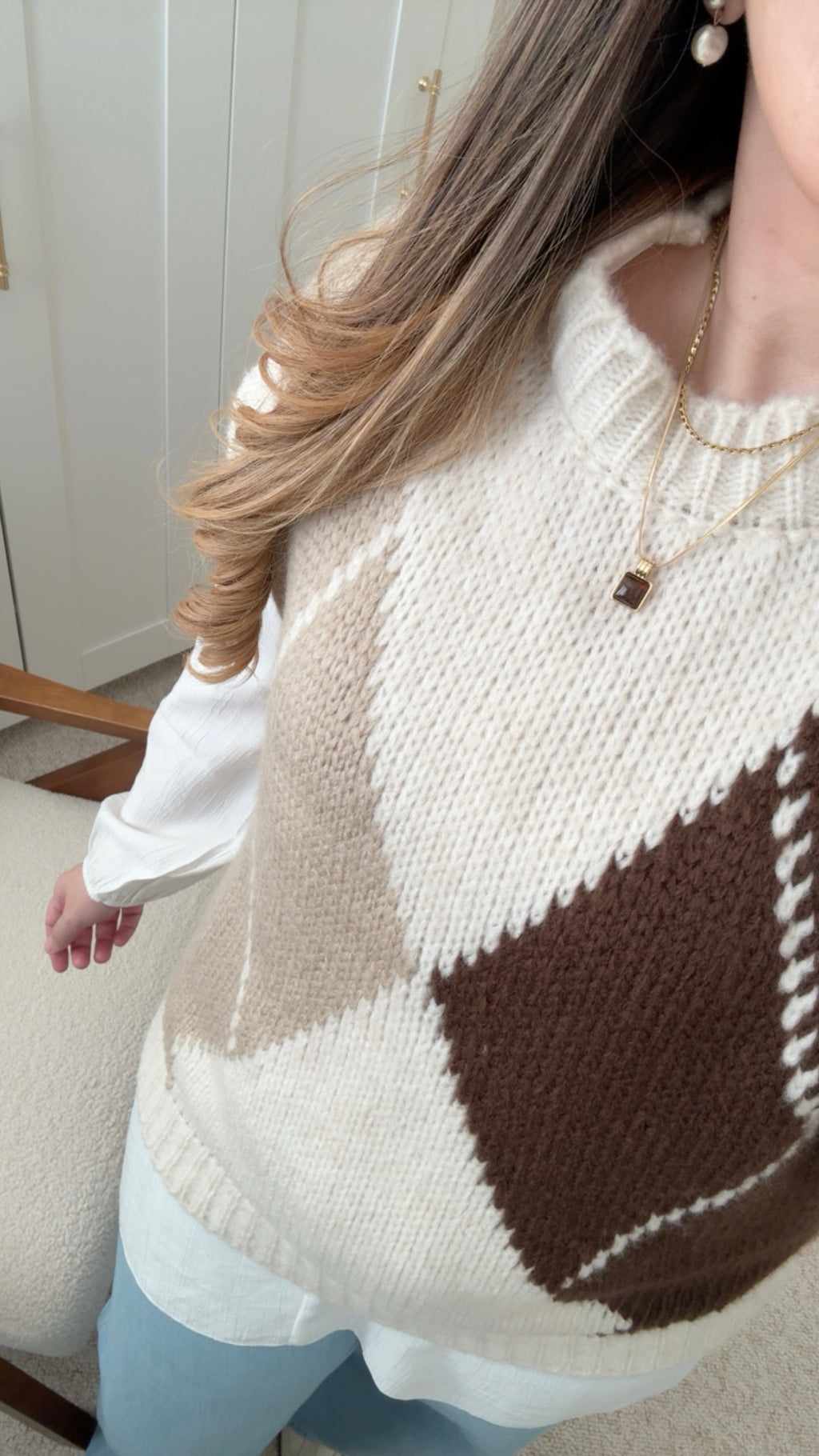 Pull sans manche MINA Écru